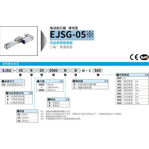 CKD喜開理電動執行器（無馬達型）滑塊型EJSG-05D200800BCN-CS10