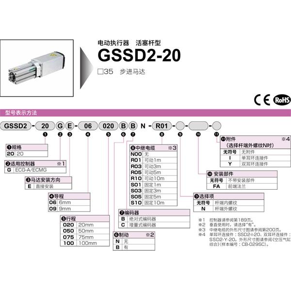 CKD喜開理電動執行器（無馬達型）活塞型GSSD2-20GE-09100NB-N00