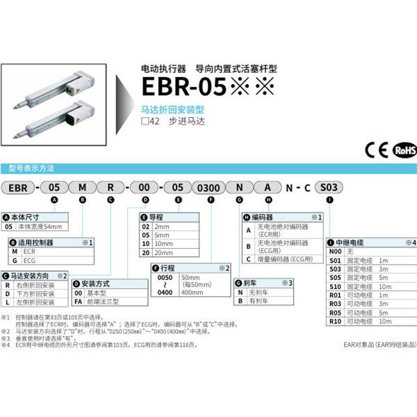 CKD喜開理電動執行器導向內置式活塞桿型EBR-05GL-FA-200400BCB
