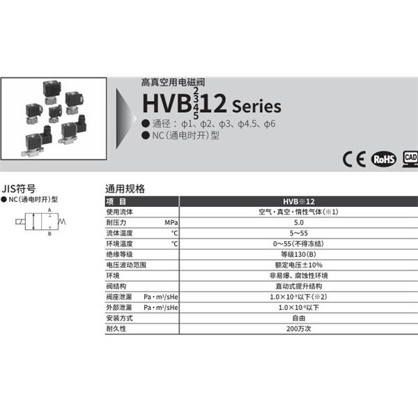 CKD喜開理先導式2通電磁閥HVB212-6N-Z-2CB-DC24V