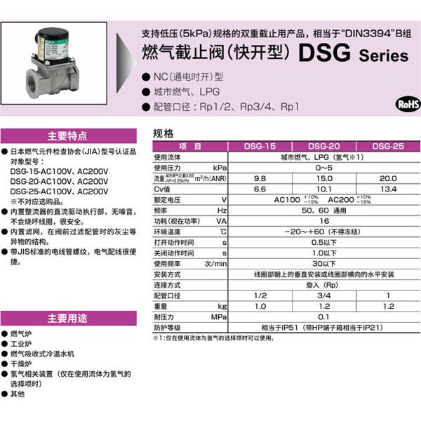 CKD喜開理氣體遮蔽閥（快開型）DSG-15-P-AC100V